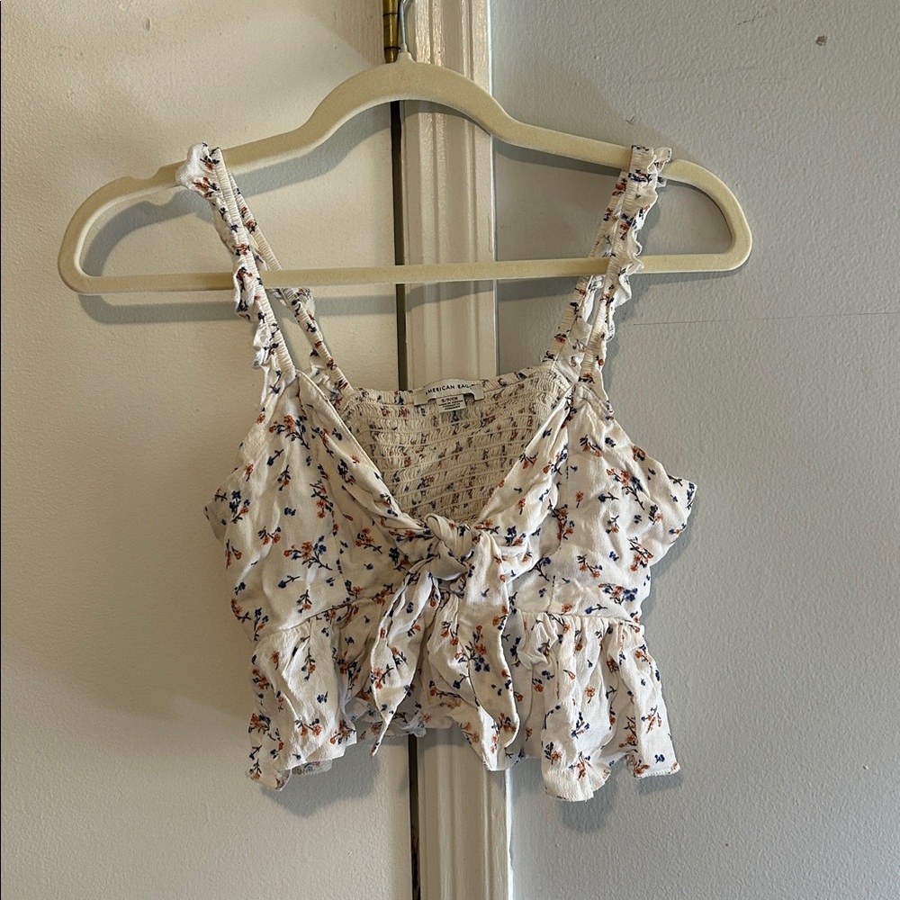 Floral Ruffle Cropped Tank Top - Picture 5 of 6